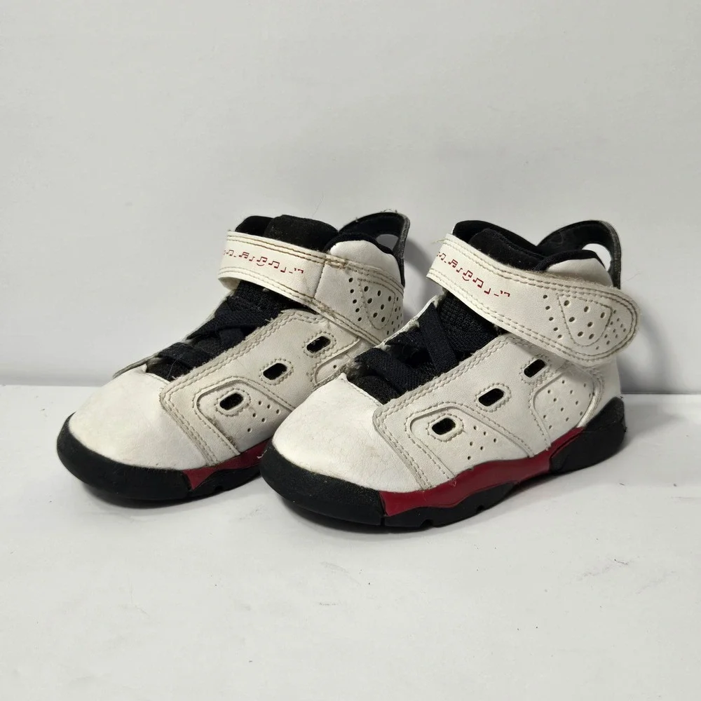 Nike Air Jordan 6 Retro Toddler White Varsity Red Black 428820-100 Size 6C